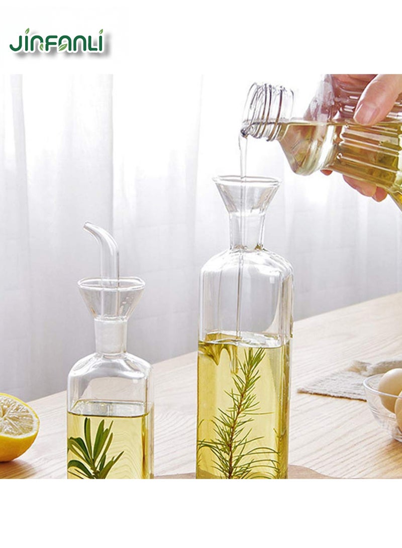 JINFANLI Oil Bottle Glass Olive Oil Dispenser Bottle Glass Cooking Oil Vinegar Measuring Dispenser With Spout for Kitchen and BBQ (500ml/16.91oz) - Image 2